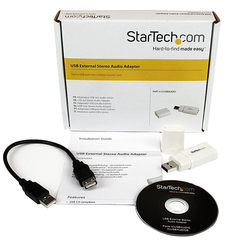 StarTech ICUSBAUDIO USB to Stereo Audio Adapter Converter